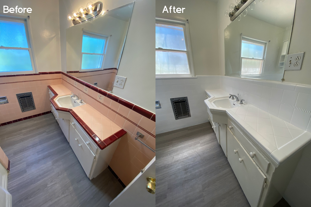 Before and After Countertop Refinishing and Reglazing