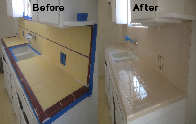 Before and After Kitchen Countertop Reglazing