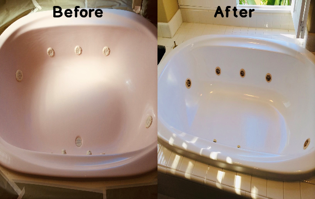 Before and after Jacuzzi Refinishing